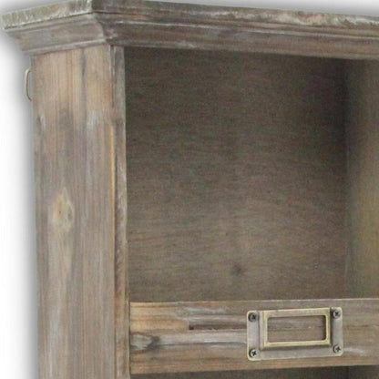 27" Dark Brown Solid Wood Wall Mounted Display Stand