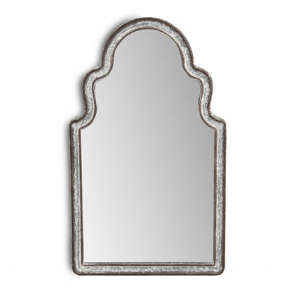 24" Gray Abstract Metal Framed Accent Mirror