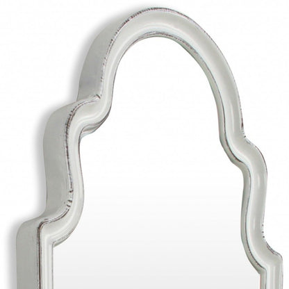 Vintage Curved White Wall Mirror