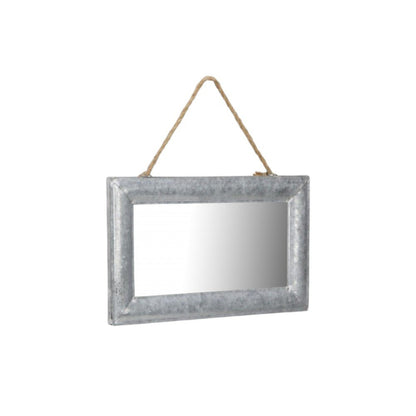 9" Silver Metal Framed Accent Mirror