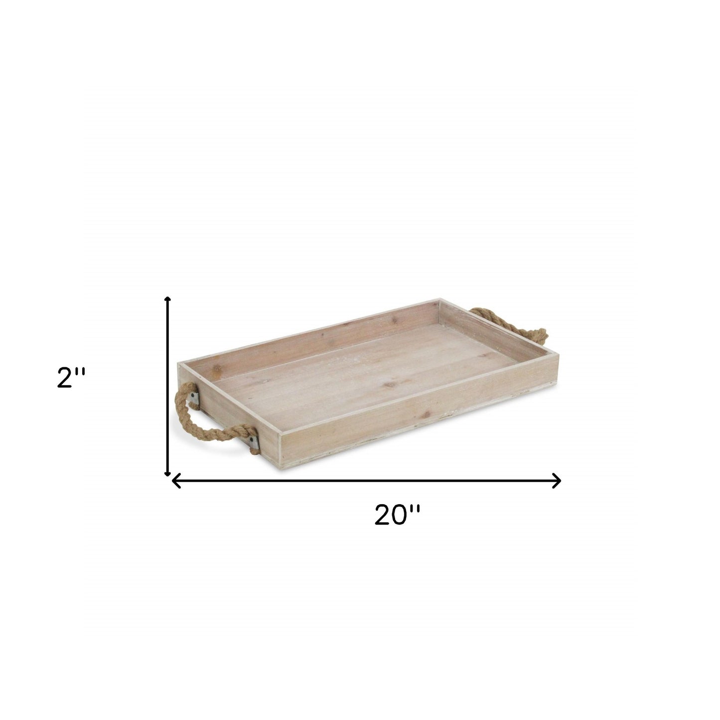 20" White Aluminum Indoor Outdoor Tray With Handles