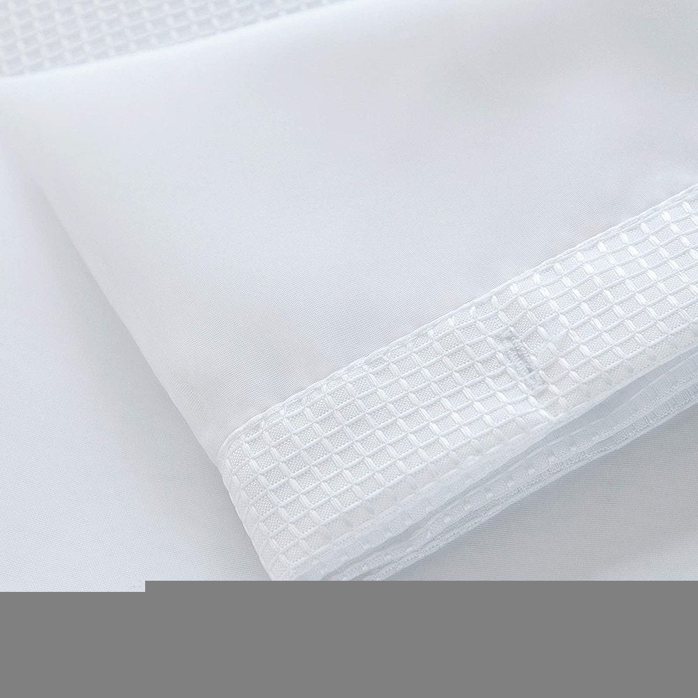 White Sheer and Grid Shower Curtain and Liner Set