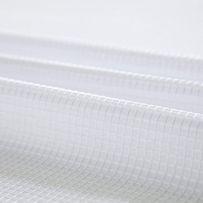 White Sheer and Grid Shower Curtain and Liner Set