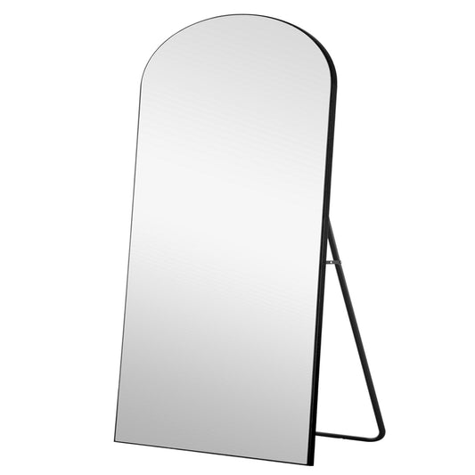 71" Black Arch Wood Frame Full Length Standing Mirror