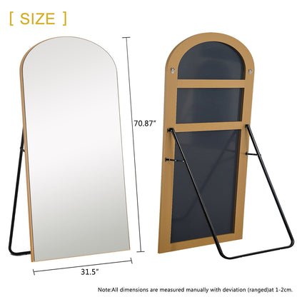 71" Gold Arch Wood Framed Full Length Standing Mirror