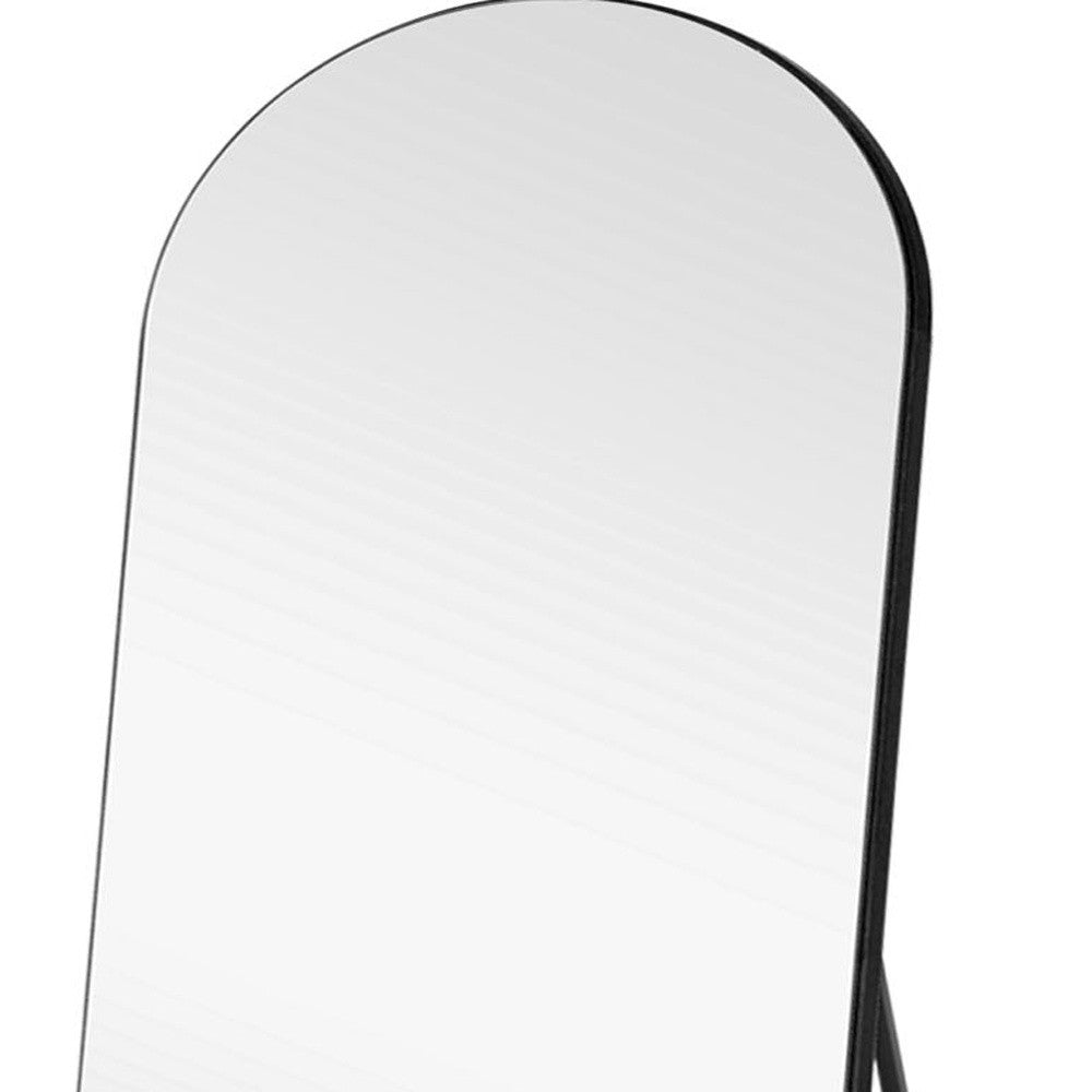 71" Black Arch Wood Frame Full Length Standing Mirror