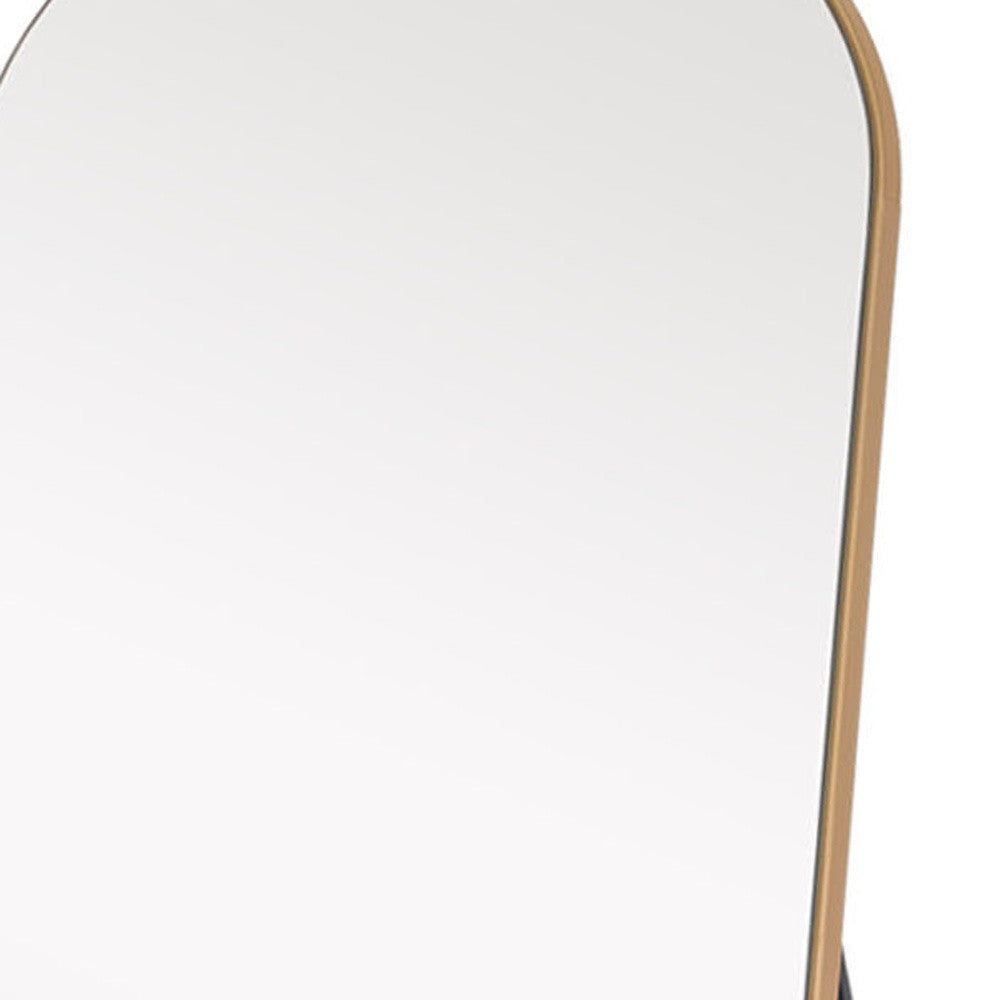 71" Gold Arch Wood Framed Full Length Standing Mirror