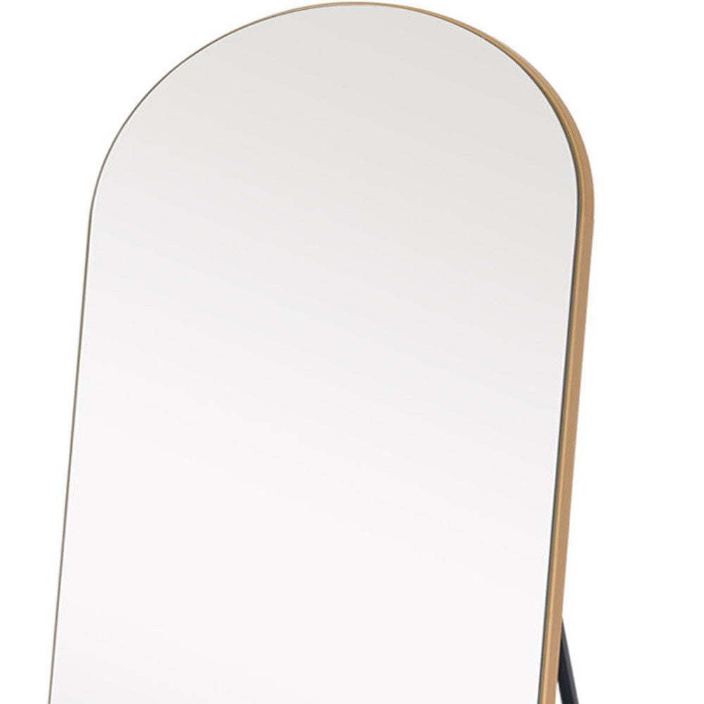 71" Gold Arch Wood Framed Full Length Standing Mirror