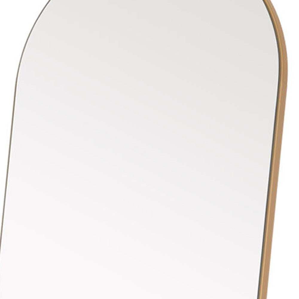 71" Gold Arch Wood Framed Full Length Standing Mirror