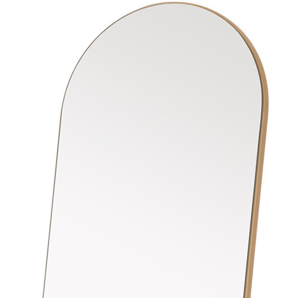 71" Gold Arch Wood Framed Full Length Standing Mirror