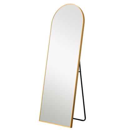 71" Gold Arch Metal Framed Freestanding Standing Mirror