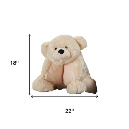 22" X 18" Ivory Bear Throw Pillow