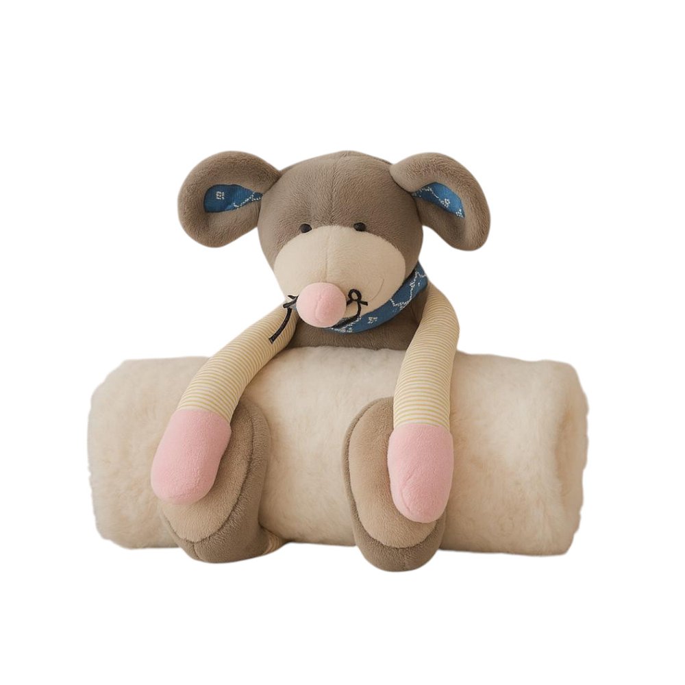 17" X 7" Gray And White Rat Fabric Throw Pillow