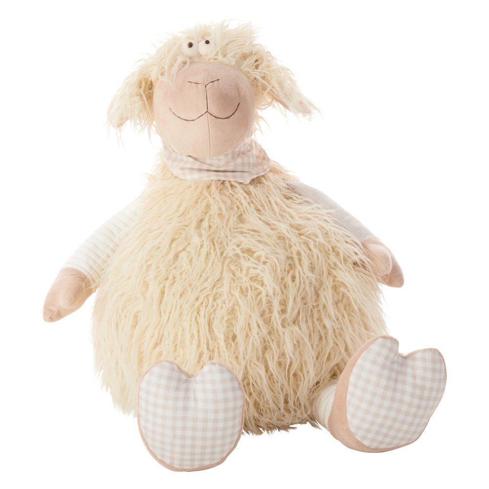 26" X 22" Ivory Lamb Fabric Throw Pillow