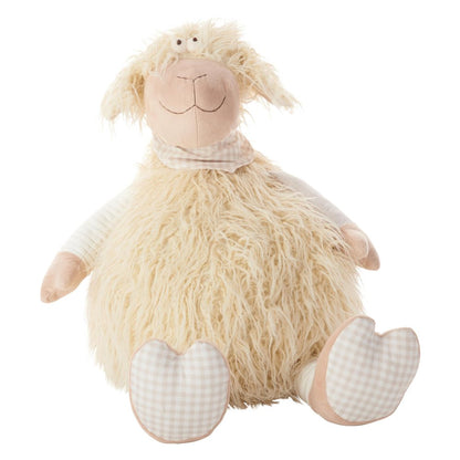 26" X 22" Ivory Lamb Fabric Throw Pillow