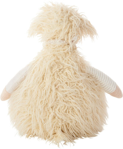 26" X 22" Ivory Lamb Fabric Throw Pillow