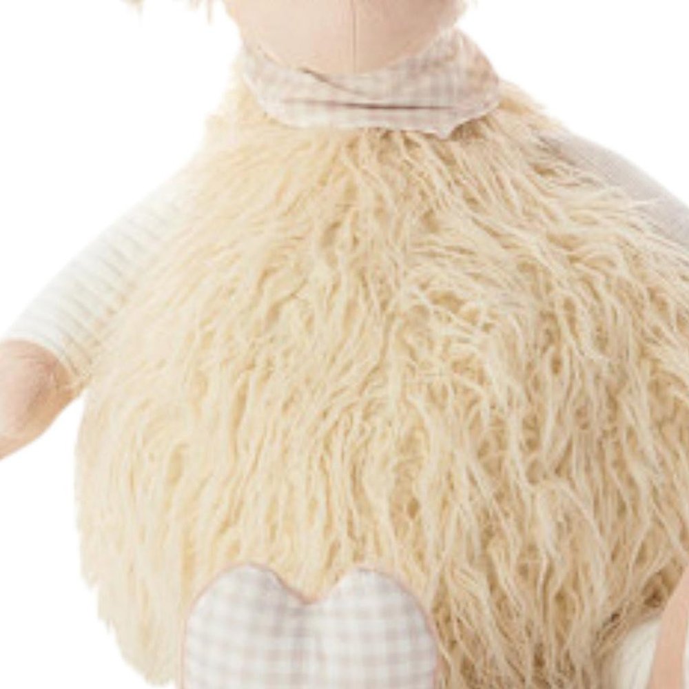 26" X 22" Ivory Lamb Fabric Throw Pillow