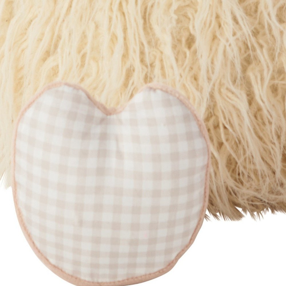 26" X 22" Ivory Lamb Fabric Throw Pillow