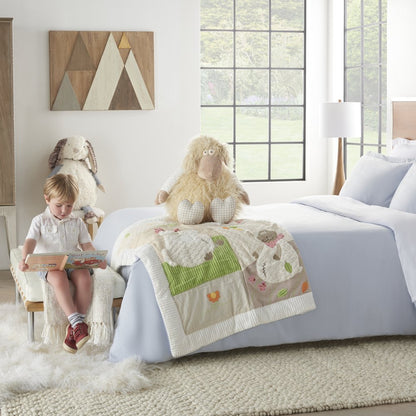 26" X 22" Ivory Lamb Fabric Throw Pillow