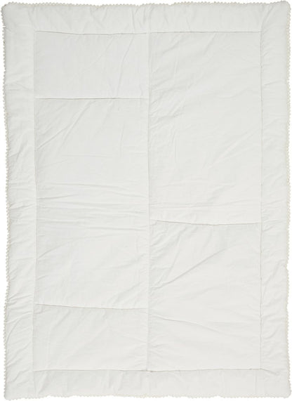 Beige Green And White Polyester Quilt