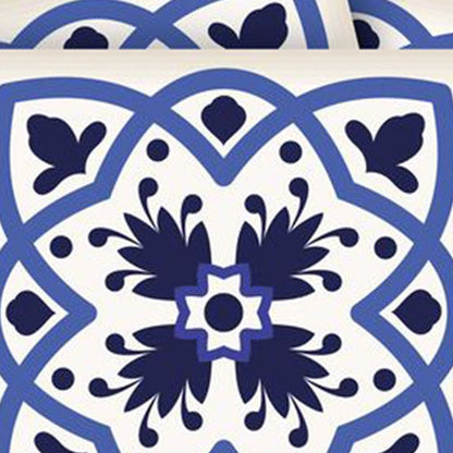 7" x 7" Blue And White Peel And Stick Removable Tiles