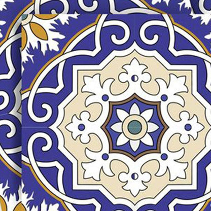 7" x 7" Blue And White Peel And Stick Removable Tiles