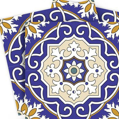 7" x 7" Blue And White Peel And Stick Removable Tiles