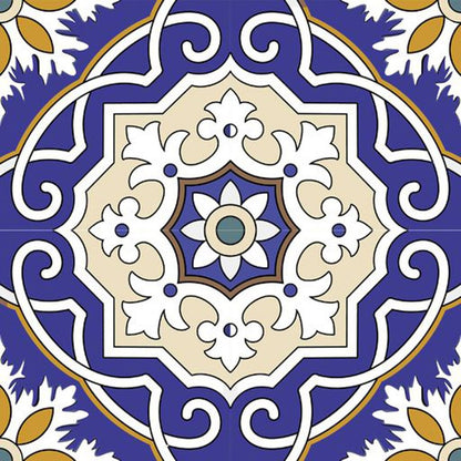 7" x 7" Blue And White Peel And Stick Removable Tiles