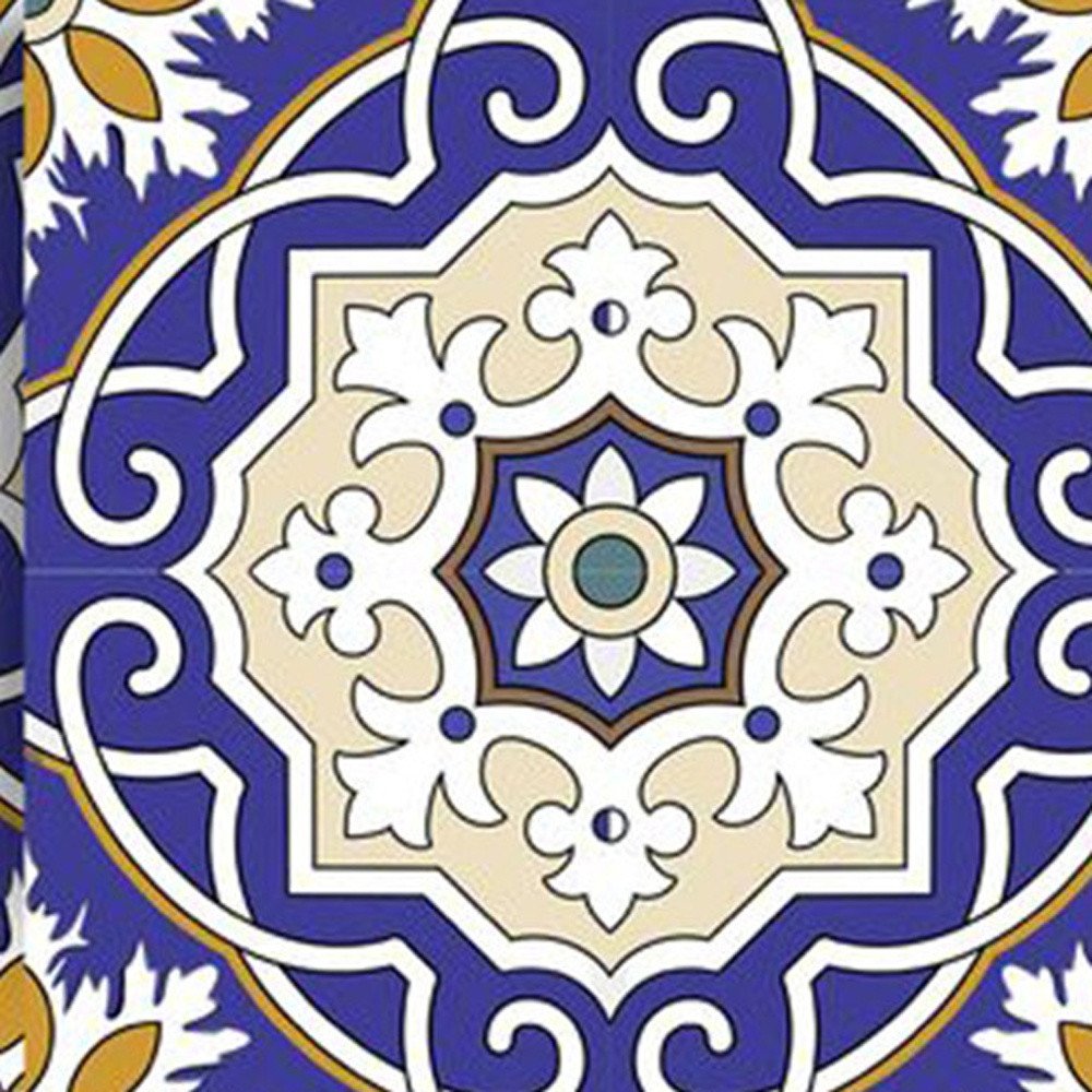 7" x 7" Blue And White Peel And Stick Removable Tiles
