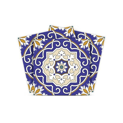 7" x 7" Blue And White Peel And Stick Removable Tiles