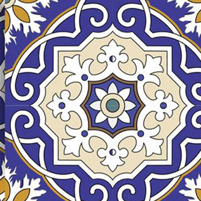 4" X 4" Blue White and Gold Mosaic Removable Tiles