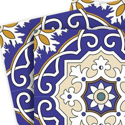 4" X 4" Blue White and Gold Mosaic Removable Tiles