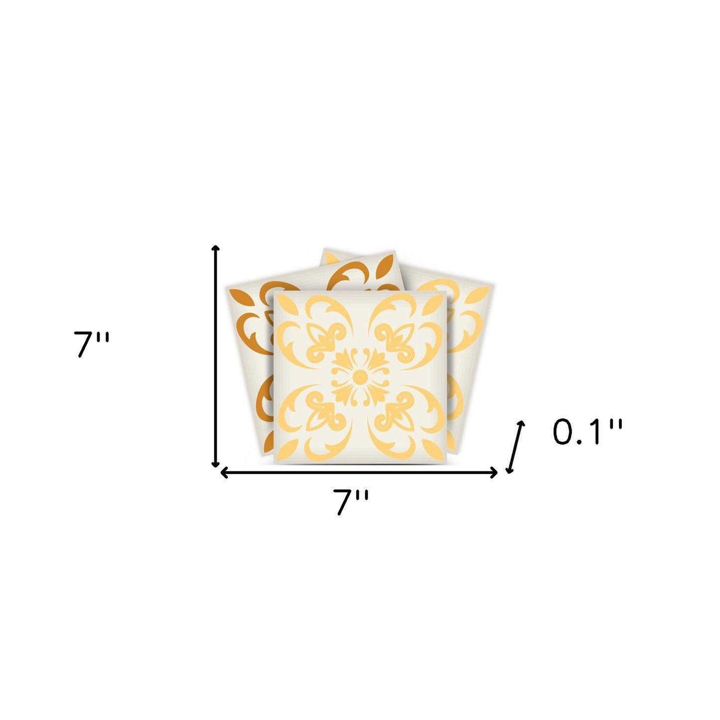 6" X 6" Golden Yellow Retro Peel And Stick Removable Tiles