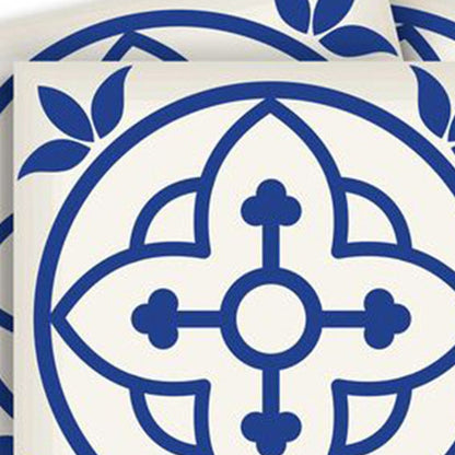 7" x 7" Blue And White Peel And Stick Removable Tiles