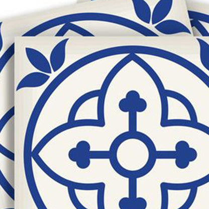 7" x 7" Blue And White Peel And Stick Removable Tiles