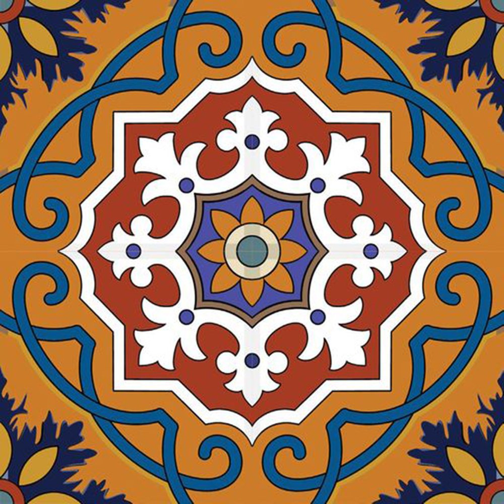 7" x 7" Blue And Red Peel And Stick Removable Tiles