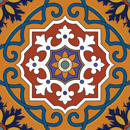 7" x 7" Blue And Red Peel And Stick Removable Tiles