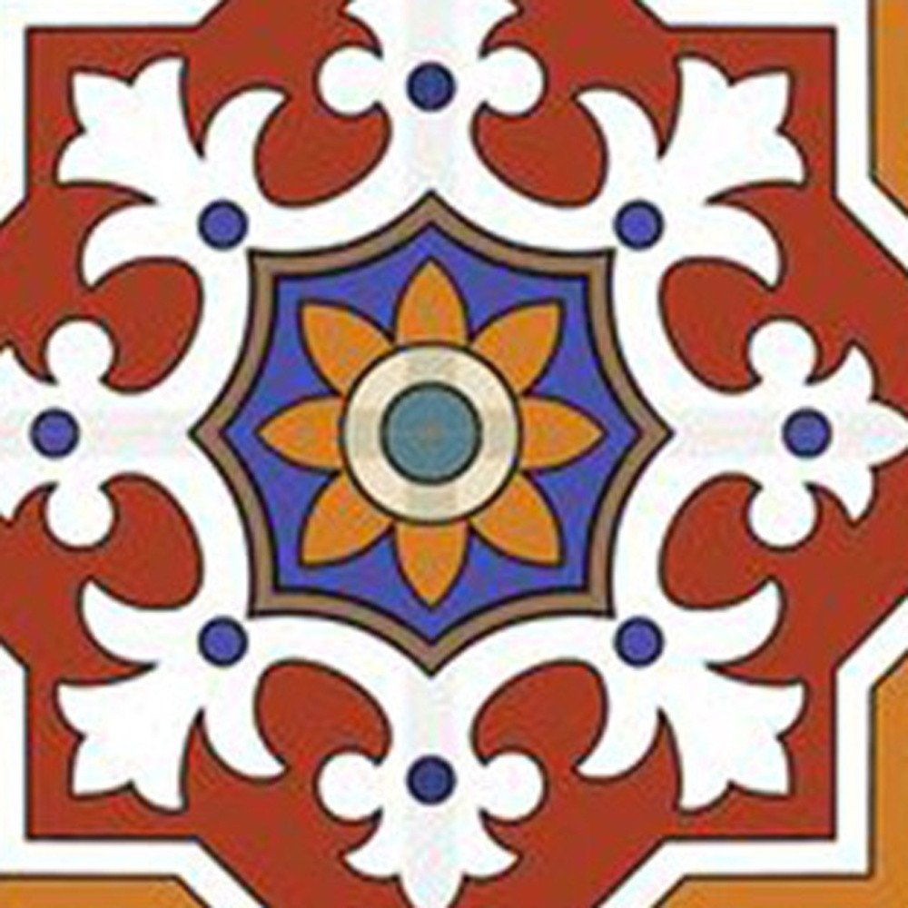 7" x 7" Blue And Red Peel And Stick Removable Tiles