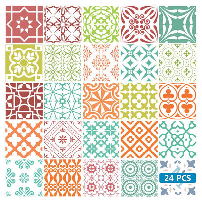 7" x 7" Mint Green Peel And Stick Removable Tiles