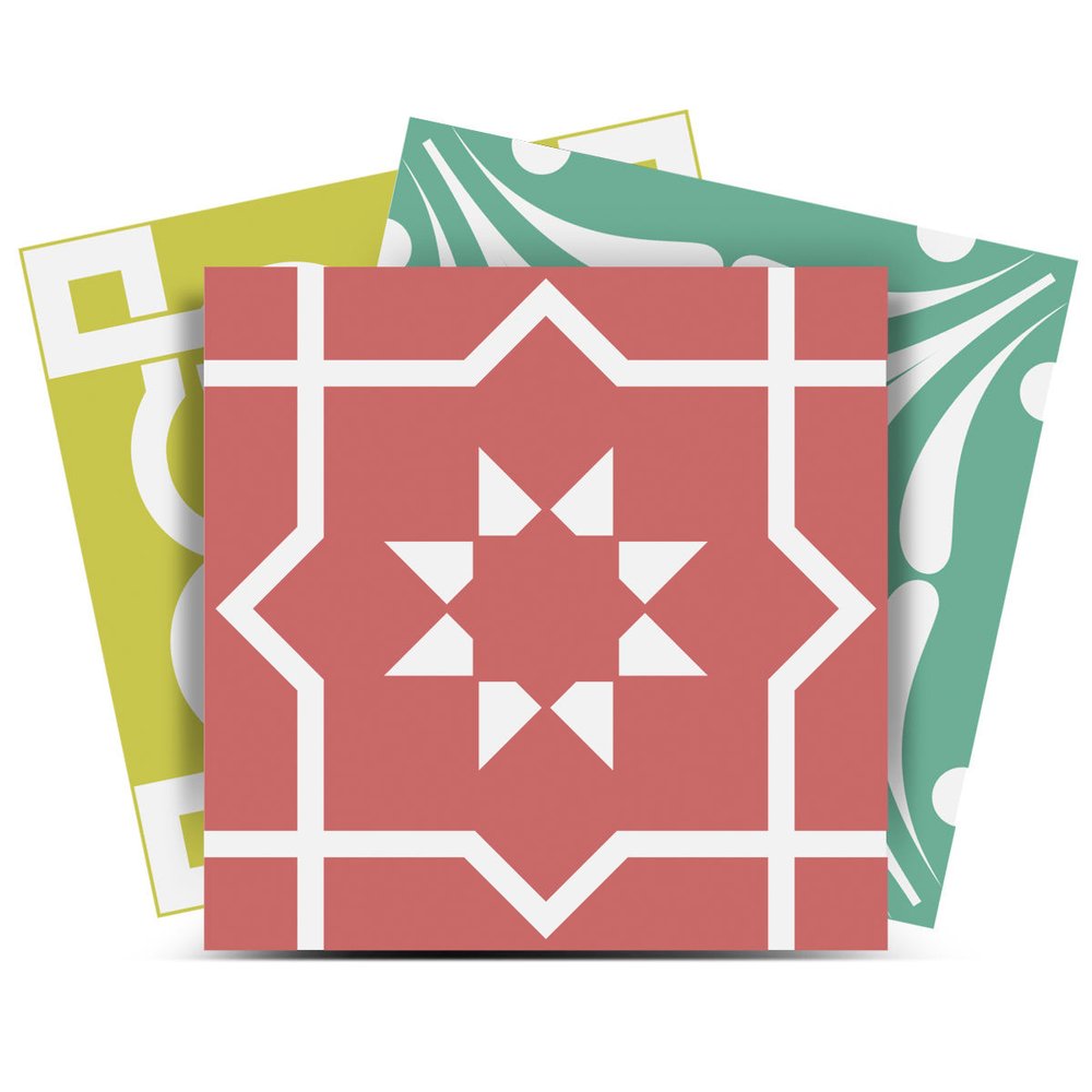 7" x 7" Mint Green Peel And Stick Removable Tiles