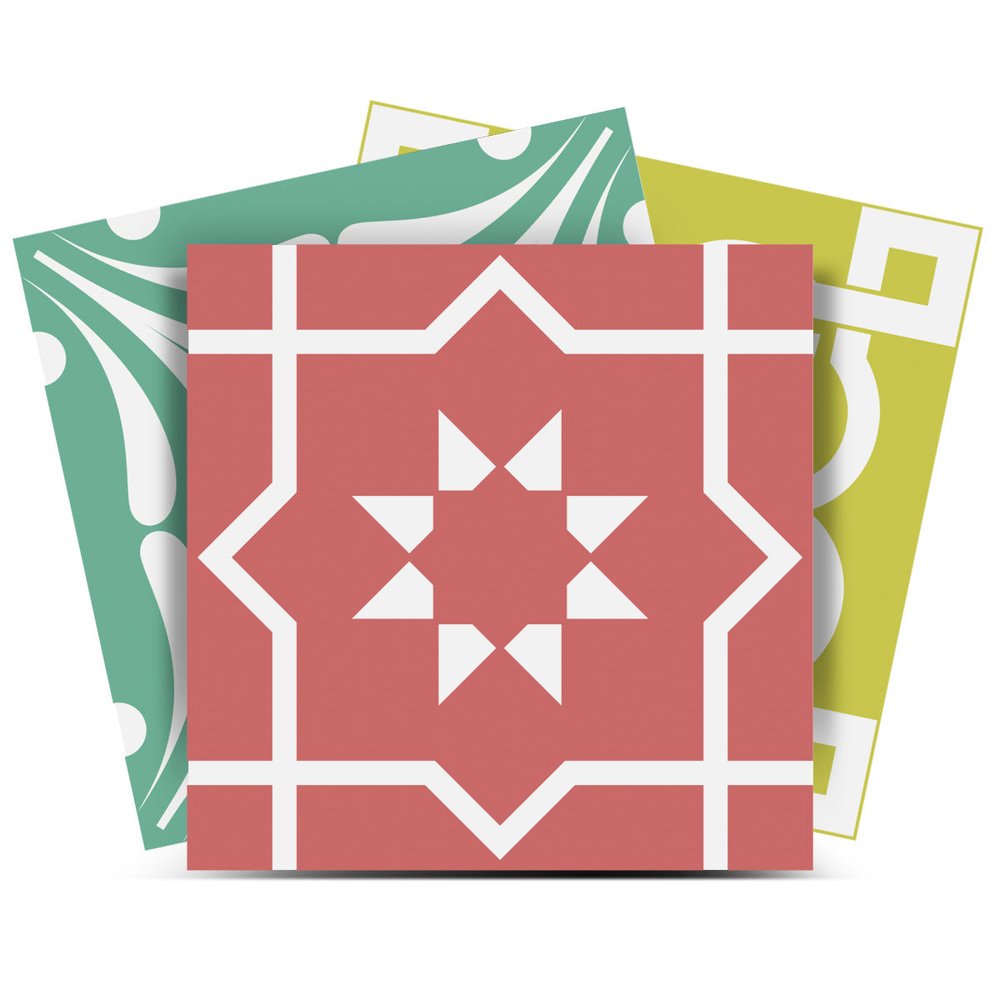7" x 7" Mint Green Peel And Stick Removable Tiles