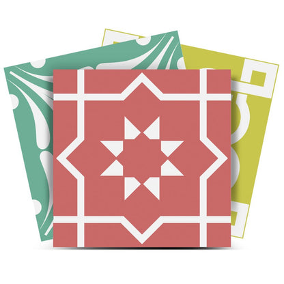 7" x 7" Mint Green Peel And Stick Removable Tiles