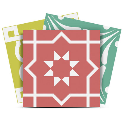 7" x 7" Mint Green Peel And Stick Removable Tiles