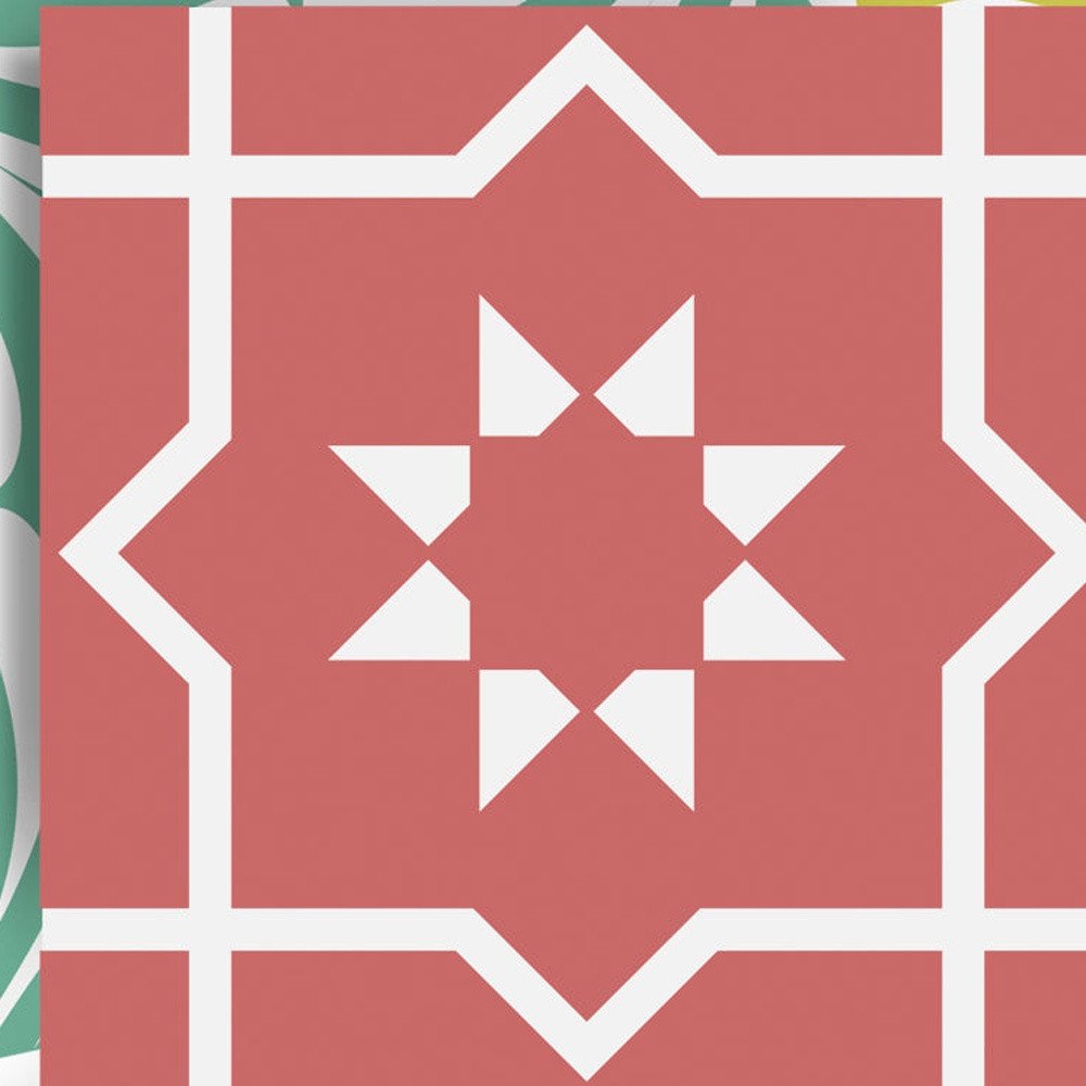 4" X 4" Muted Brights Mosaic Peel and Stick Removable Tiles