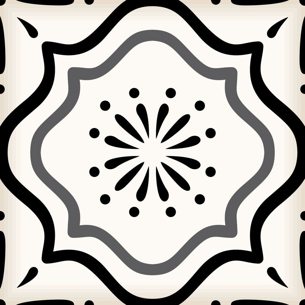 7" x 7" Black And White Vinyl Peel And Stick Removable Tiles