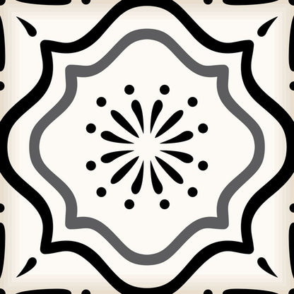 7" x 7" Black And White Vinyl Peel And Stick Removable Tiles