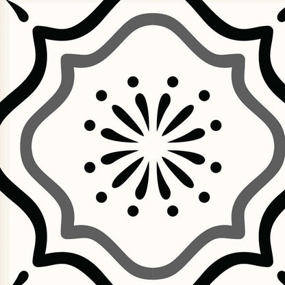 7" x 7" Black And White Vinyl Peel And Stick Removable Tiles
