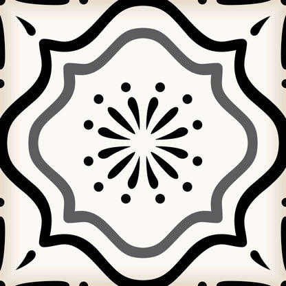 4" X 4" Black and White Multi Peel and Stick Removable Tiles