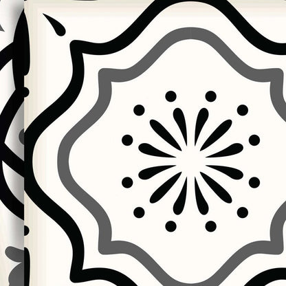 4" X 4" Black and White Multi Peel and Stick Removable Tiles