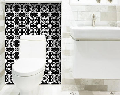 5" x 5" Black And White Peel And Stick Removable Tiles